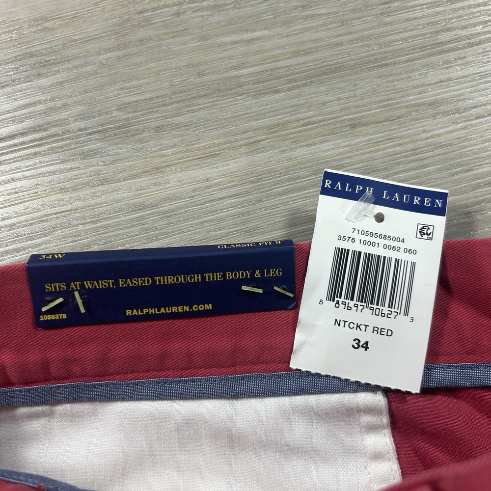 Polo Ralph Lauren Shorts Mens 34 Nantucket Red w Pony Stretch Classic Fit 9" NWT - Picture 5 of 11